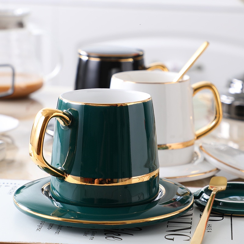 Tasse à café en céramique café Latte d'art | Luxueuse tasse à café lait, Europe du nord, thé de l'après-midi ménage service à thé noir
