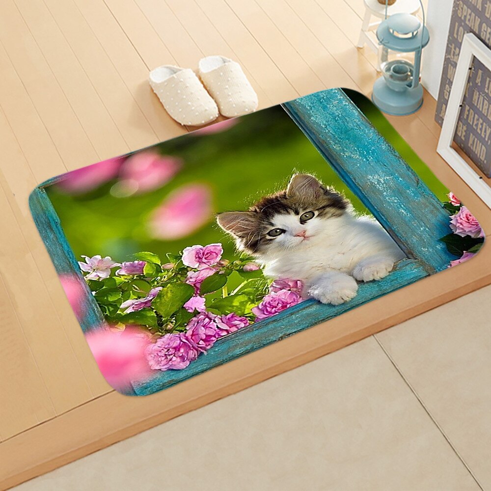 Cartoon Kat Deurmat Anti-Slip Absorberen Water Badmat Badkamer Thuis Keuken Bedroon Floor Mat Entree 40*60cm DD-0100: 1