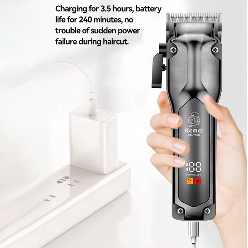 Kemei-2629 Professionele Heren Tondeuse Kapper Verstelbare Tondeuse Tondeuse LCD Baard Trimmen Kit