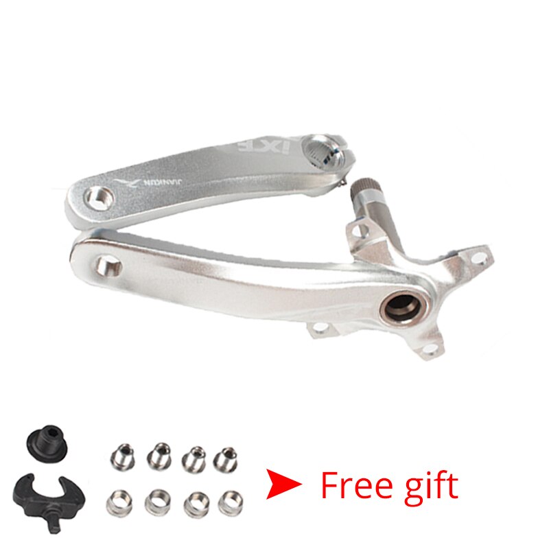 Jiankun 170mm krank mtb cykel 2pc 9/16in pedal 104 bcd ixf arm kædering aluminium landevejscykel kranksæt med bundbeslag bb: Krumtap sølv