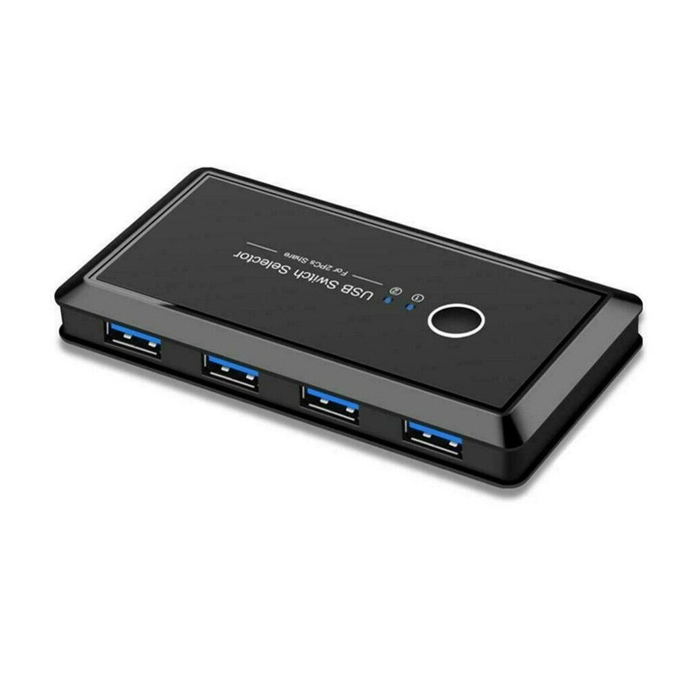 KVM Switch USB 2.0 Switch Selector 2 Port PCs Sharing 4 Devices USB 2.0 for Keyboard Mouse Scanner Printer Kvm Switch Hub: Default Title