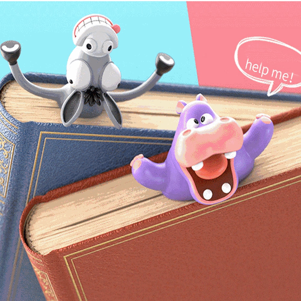 3D Stereo Cartoon Animal Style Bookmarks PVC Material Funny Student School Stationery Supplies For Children