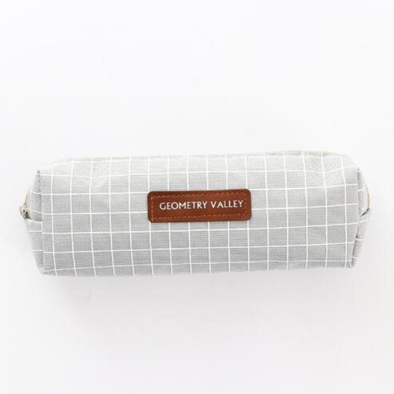 Cartuchera de lona a cuadros Simple para hombre y mujer, cartuchera creativa de color sólido, estilo coreano, papelería de gran capacidad, 1 Uds.: 5