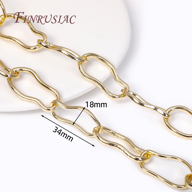 Cadenas grandes y gruesas de Metal de latón chapado en oro de 14K para hacer accesorios de collares, cadenas para hacer joyería DIY, varios estilos: Gris