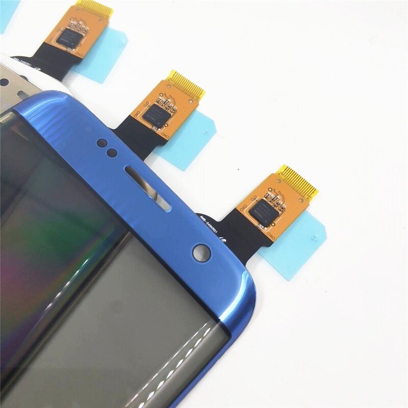 100%  testade 5.5 tum för samsung galaxy  s7 edge  g935 g935f pekskärm digitizer lcd ytterpanel frontglas+logotyp