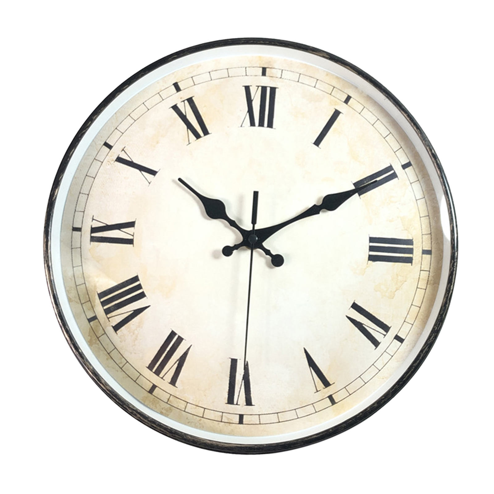 12 Inch Retro Wandklok Decor Romeinse Cijfers Batterij Aangedreven, Niet Tikkende