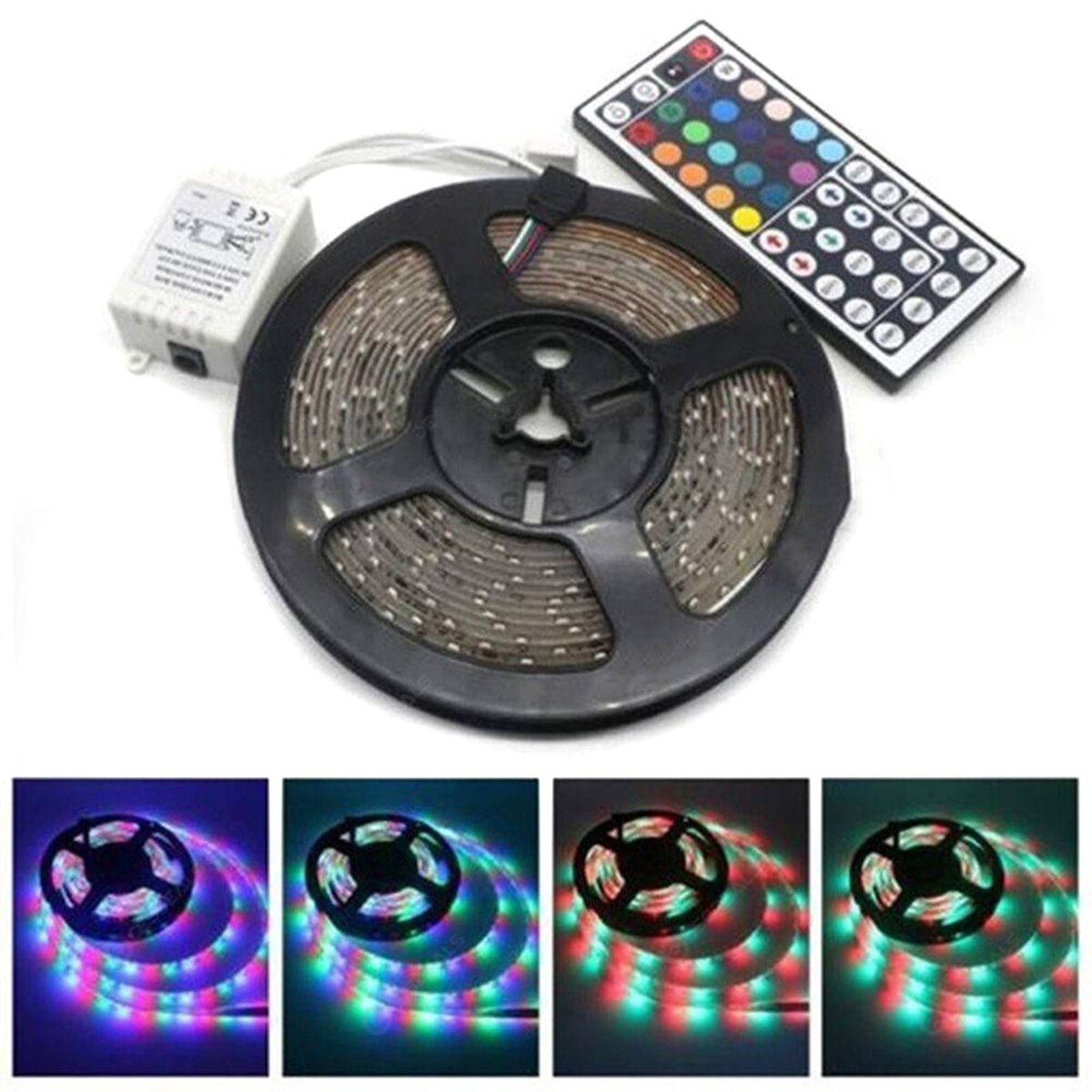 1M 3M 5M 10M 20M RGB Led Strip Light 3528 DC12V Non-waterproof Led Tape Flexible Lighting Ribbon Full Set: 3m