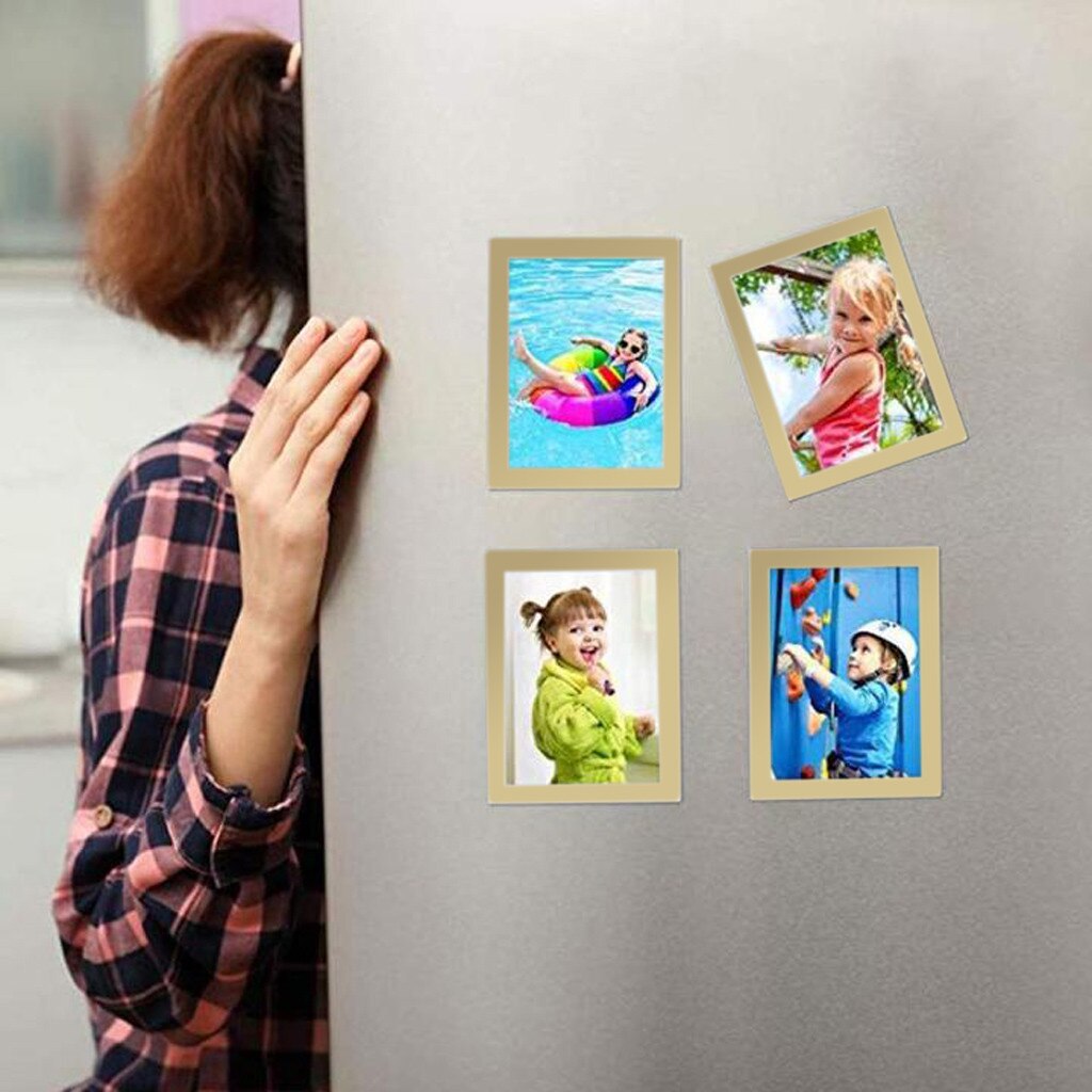 Slam Proof Magnetic Photo Frame Magnetic Picture Frame Refrigerator Wall Decor Home Decor Modern Magnetic Photo Fridge #T1P