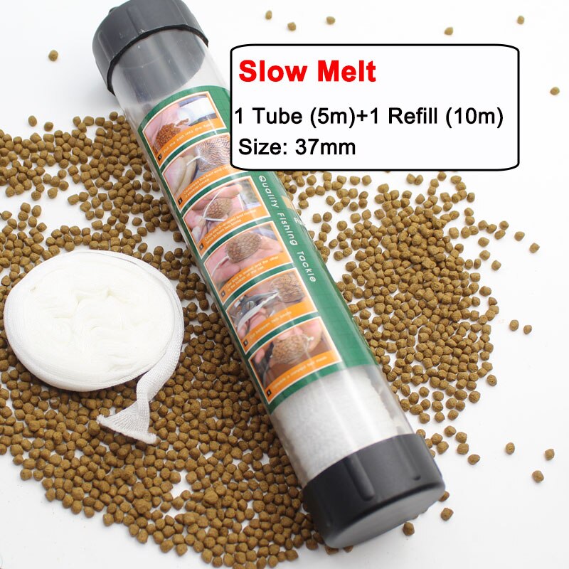 Carp Fishing Bait Boilies Bag Water Soluble PVA Mesh for Carp Coarse Feeder Fishing Boilie Bait Bag Tackle: 37mm - slow melt