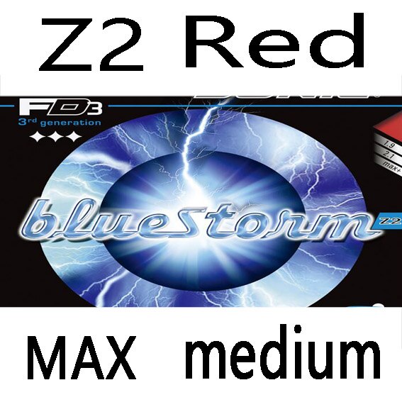 DONIC BLUESTORM (BlueStorm Z1 / Z2 / Z3) Table Tennis Rubber Ping Pong Sponge Tenis De Mesa: Z2 Red MAX Medium
