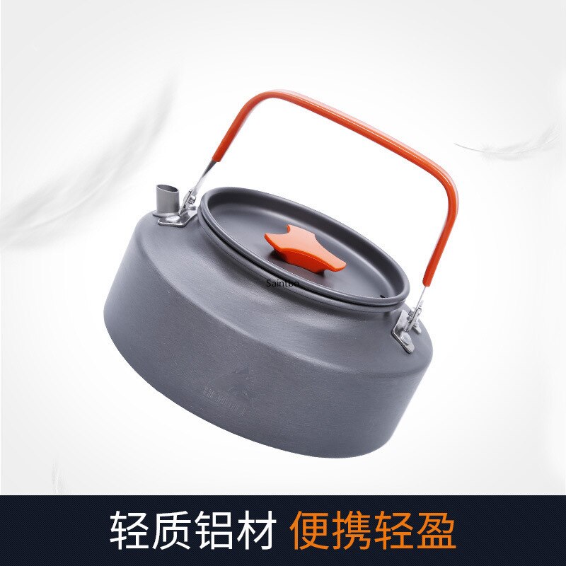 1.1L e 1.6L in lega di alluminio bollitore da esterno campo teiera campeggio esterno teiera caffettiera portatile fornello con manico