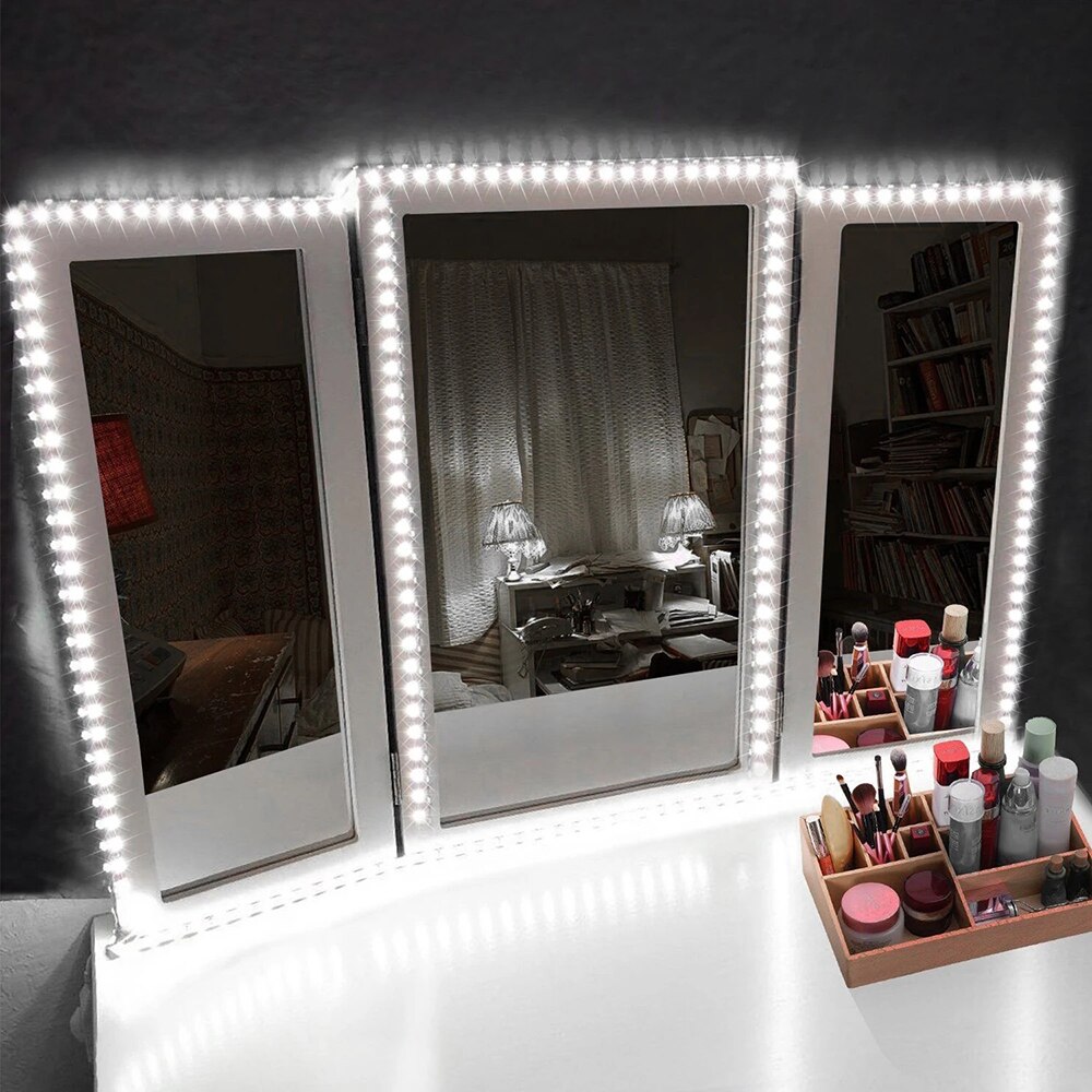 Tira de luces Led con USB para espejo de maquillaje, cinta de retroiluminación para tocador de baño, decoración del hogar, 2/3/5M, 5V