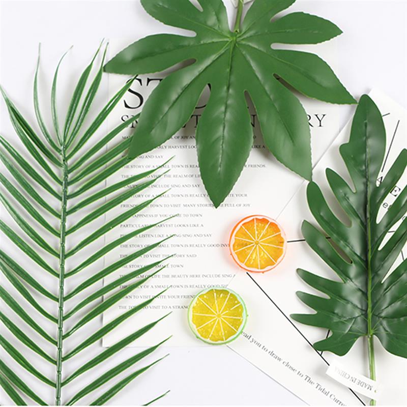 Feuille artificielle décorative, 1 pièce, fausse feuille réaliste, plante artificielle, accessoire de photographie, accessoires de décoration pour la maison, accessoires d'art DIY