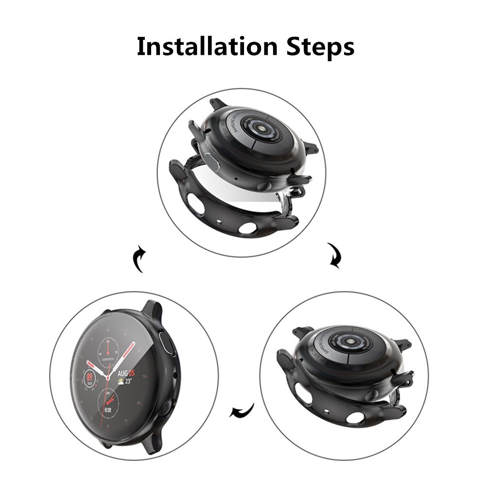 360 slim ur cover til samsung galaxy watch active 2 40/44mm blød klar tpu skærmbeskytter til galaxy active 2 40mm 44mm