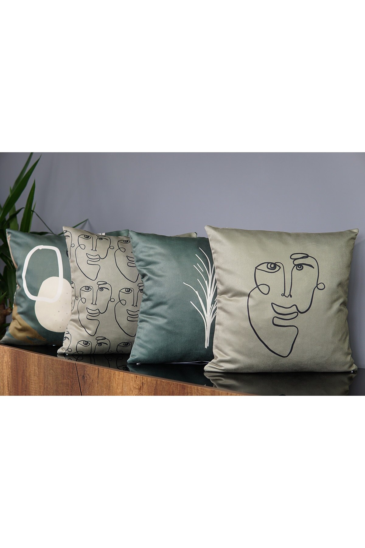 Funda decorativa con estampado de ambas caras, funda de almohada de ante, 4 Uds.