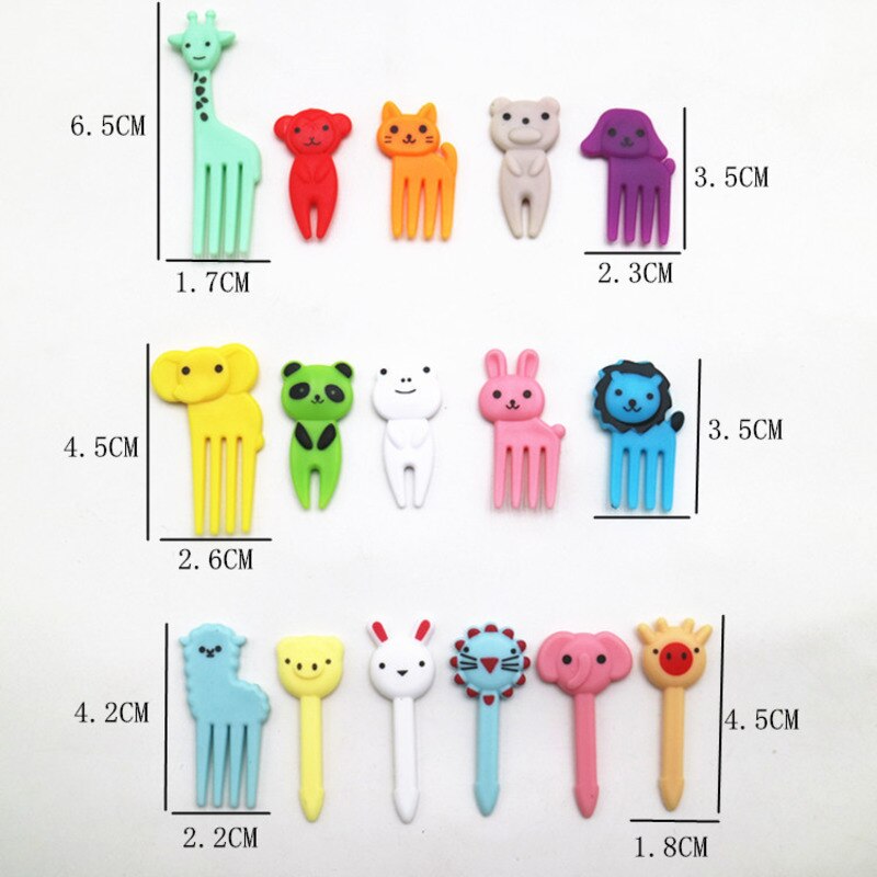 10/30Pcs Bento Groente Servies Leuke Mini Peuter Kinderen Fruit Vorken Tandenstokers Kids Voedsel Picks Cartoon Animal Farm