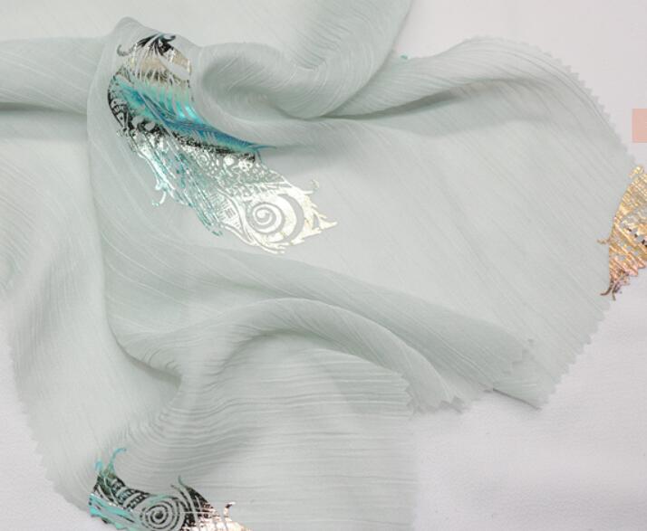 Dancing Dress Cosplay Chiffon Fabric Crepe Thin Magic Feather Fabric Cosplay Sewing Bronzing Wedding Costume DIY: 33 light aqua green