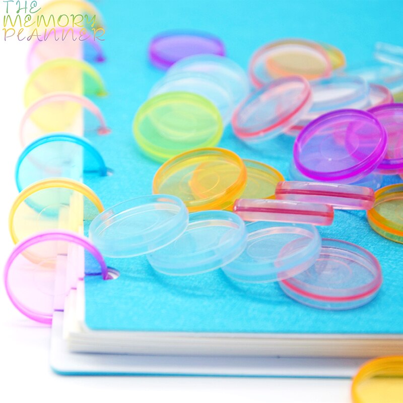 50pcs Fajas 24mm Discbound Planner Notebook Binder Discbound Notebook Binding Discs Binders Plastic Rings Mushroom Disc Binding
