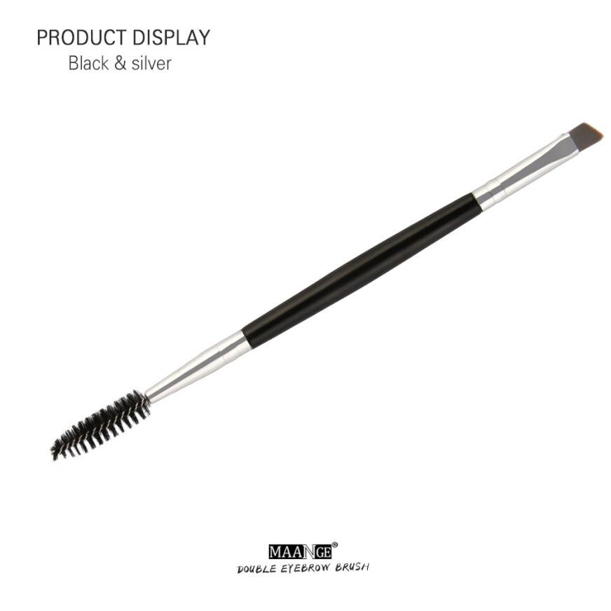 MAANGE 1PC pinceau de maquillage sourcils manche bois Double face sourcil plat angle pinceaux de maquillage brochas para maquillaje maquiagem 43: E