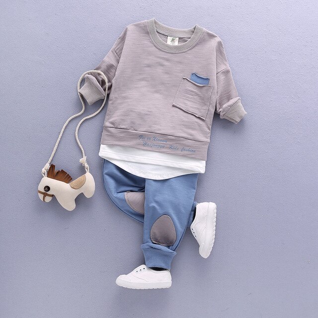 Costume pour enfants, ensembles de sport pour enfants, Style , vêtements de loisirs pour bébés garçons, costume 2 pièces, printemps et automne: D05-huise / 6M