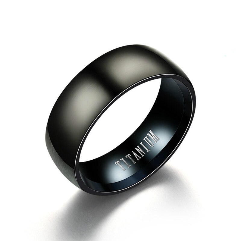 Anillo de acero de titanio de personalidad para hombre Color negro mate compromiso anillos de boda joyería bijoux