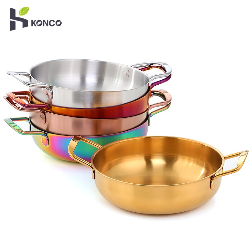 KONCO-Olla de fideos instantáneos de estilo coreano, olla de inducción de Gas de 21/26cm, utensilios de cocina, sartén, olla para Fideos