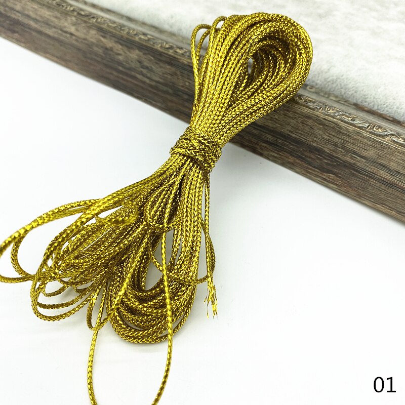 Ficelle dorée de 10 yards, ruban pour emballage de mariage et noël, corde décorative pour bricolage artisanal, fournitures de fête