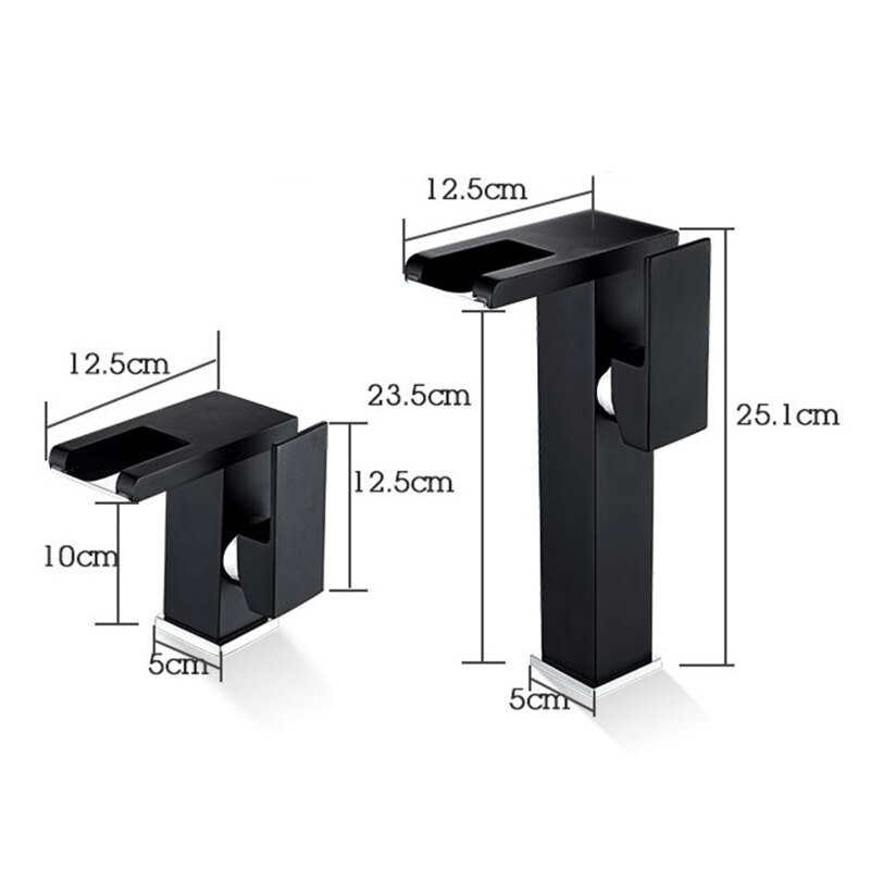 Grifo de cristal tipo cascada para lavabo de baño, hecho de latón, Led