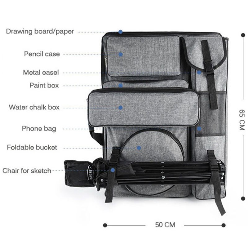 Waterproof 4k Large Art Bag For Drawing Board painting Set For Artist Students Art Set Sketching Tools Travel Bag Art Supplies