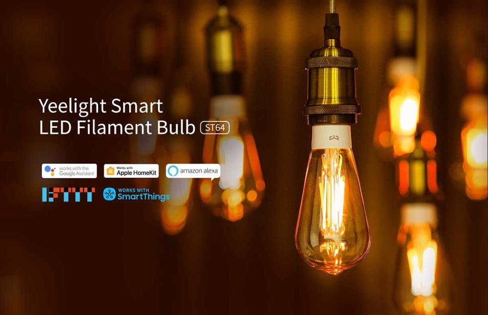 Original yeelight smart LED Filament bulb YLDP23YL 500 lumens 6W Lemon Smart bulb Work for Apple homekit and mijia app