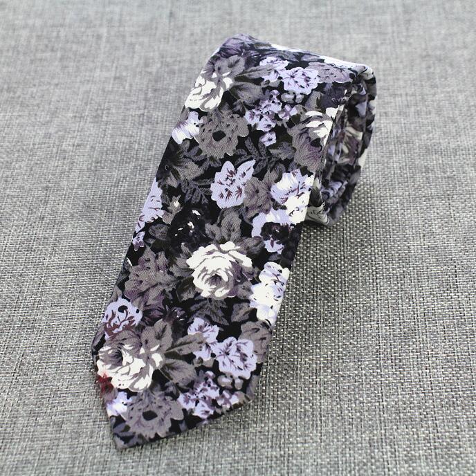 RBOCOTT 6cm Cotton Ties Floral Ties Mens Necktie Casual Suit Wedding Skinny Neck Tie Party Slim Tie Gravatas