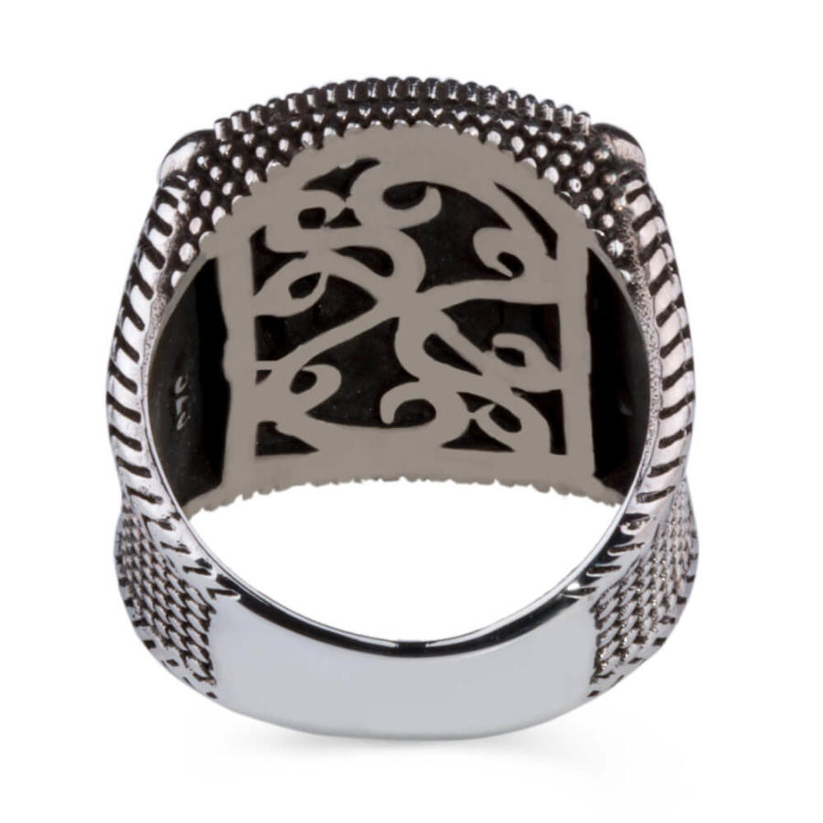925 sterling sølv #39 ring med svart onyx stein vanlig ring svart stein ring for menn onyx ring