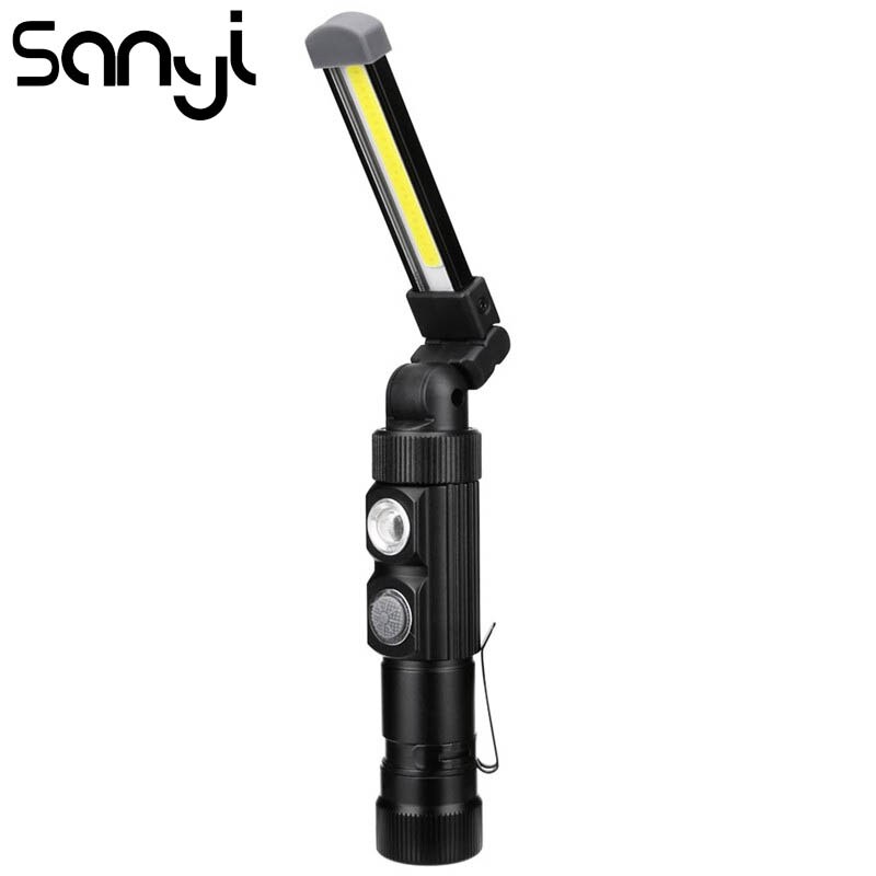 SANYI 5 Modes lanterne Portable intégré 123 batterie COB lampe de poche LED USB Rechargeable lampe de Camping d'urgence Linternas