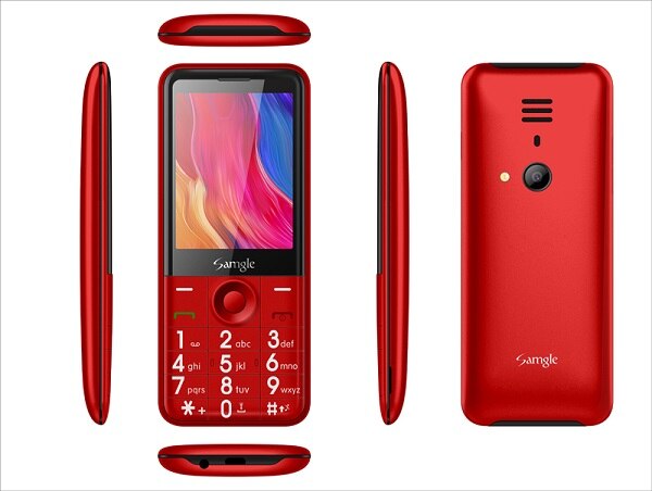 WCDMA 3G Bar telefon komórkowy Samgle F5 Flash Speed Dial 2.8 "kolorowa latarka z wyświetlaczem Whatsapp duża klawiatura telefon dla starszego: Add 4G TF card / Red