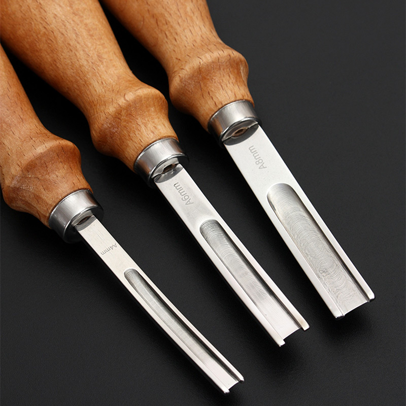 4 6 8mm Leather Edge Beveler Tool, Wide Mouth Leathercraft Skiving Beveler, DIY Shallow Skiving Trimming Press Thinning Shovel