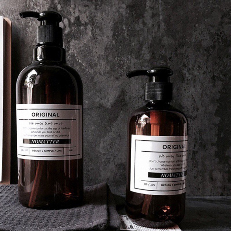 250/500ml Brown Bath Refillable Bottle Shower Gel Shampoo Press Bottle Shower Gel Refillable Bath Storage Bottles