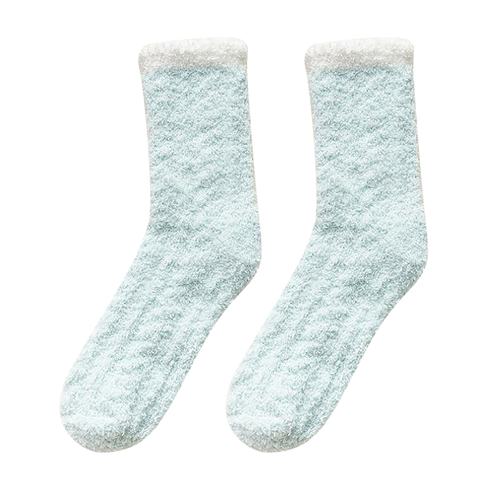 Keep Warm Women Patchwork Ladies Patchwork Thick Socks: Light blue