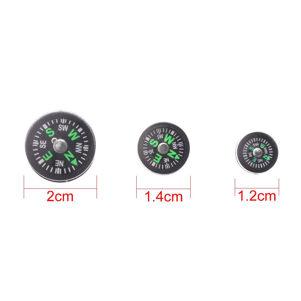 10 PCs Portable Mini North Navigation Handheld Accurate Compass Camping Hiking Survival Compasses Button Practical Guider