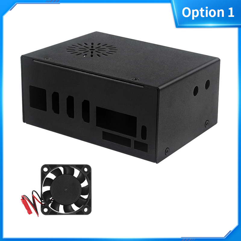 Orange Pi 5 Plus Metal Case with Fan Optional Antenna Aluminum Heatsinks eMMC WiFi BT Moudul Metal Shell for Orange Pi 5 Plus: Red