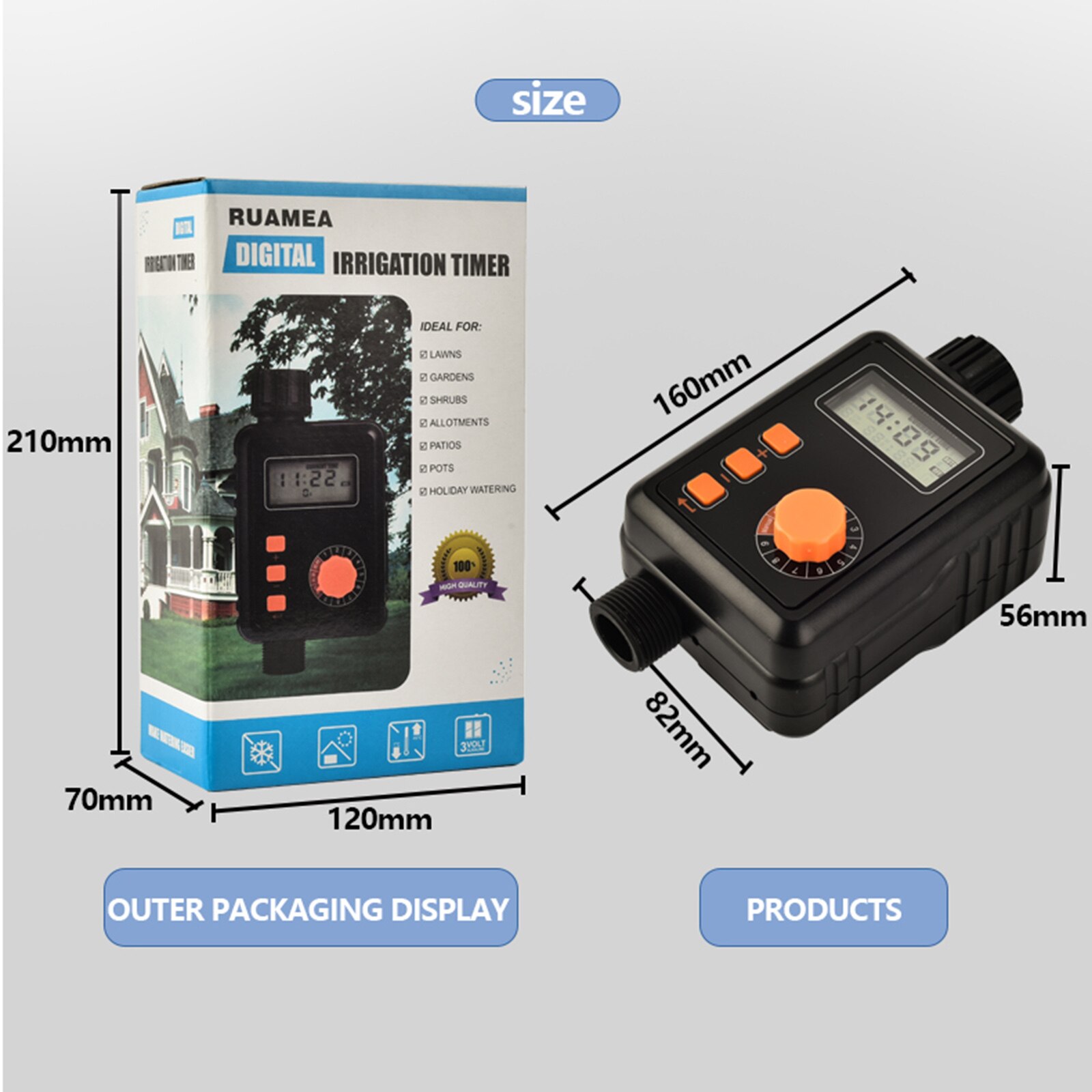 Digital Irrigation Timer With Rain Auto Sensor Function Water Timer Micro-spray Sprinkle Irrigation Automatic Supply
