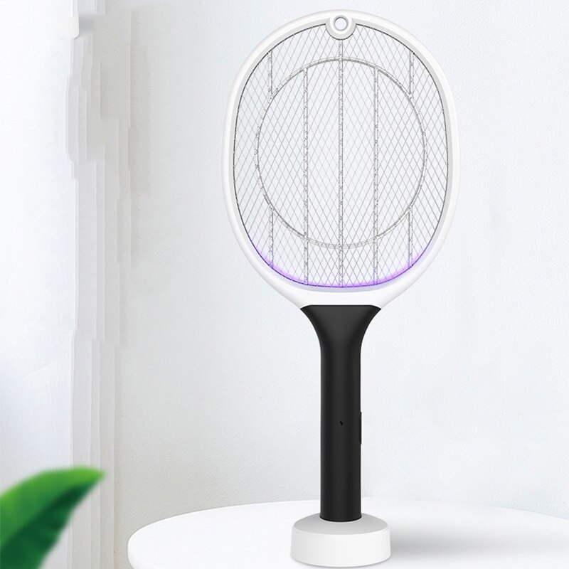 2 en 1 électrique moustique tapette mouche antiparasitaire Bug Zapper intérieur extérieur raquette USB Rechargeable