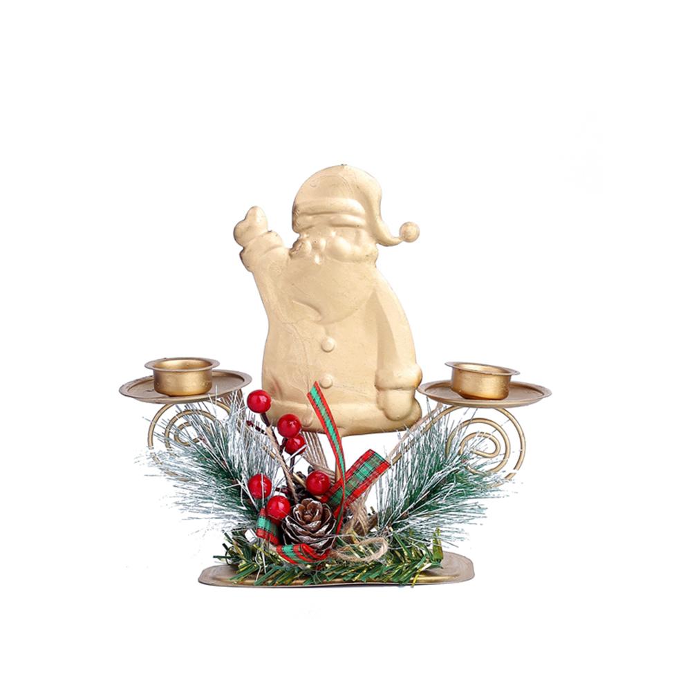 Christmas Candlestick Iron Candle Holder Star Snowflake Desktop Ornament Festival Party Supplies: A