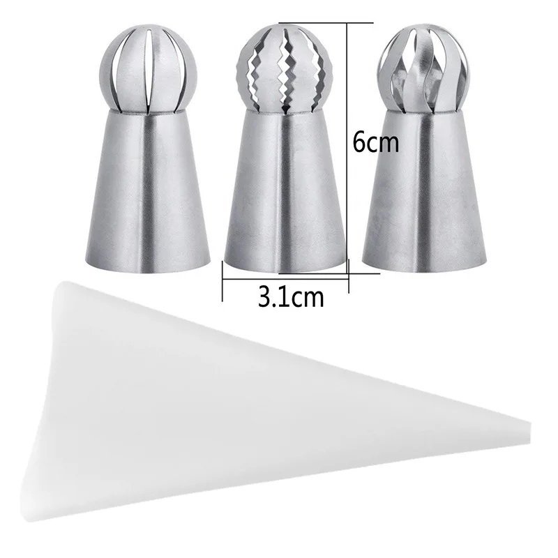 Diy-tips för tårtdekoration, set med , 4 delar, silikonkökstillbehör, glasyrsprits, grädde, bakpåse + munstycke i rostfritt stål: Rosa