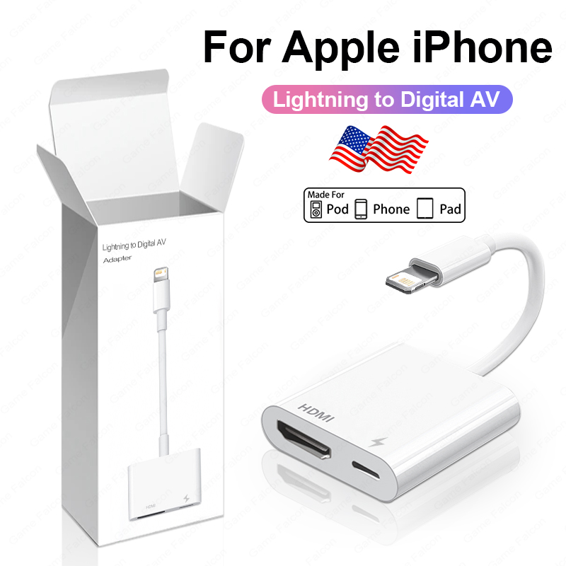 For Apple iPhone Lightning to Digital AV Adapter For iPhone 14 Pro 13 12 11 HDMI Projector Sync Screen Converter With Charging
