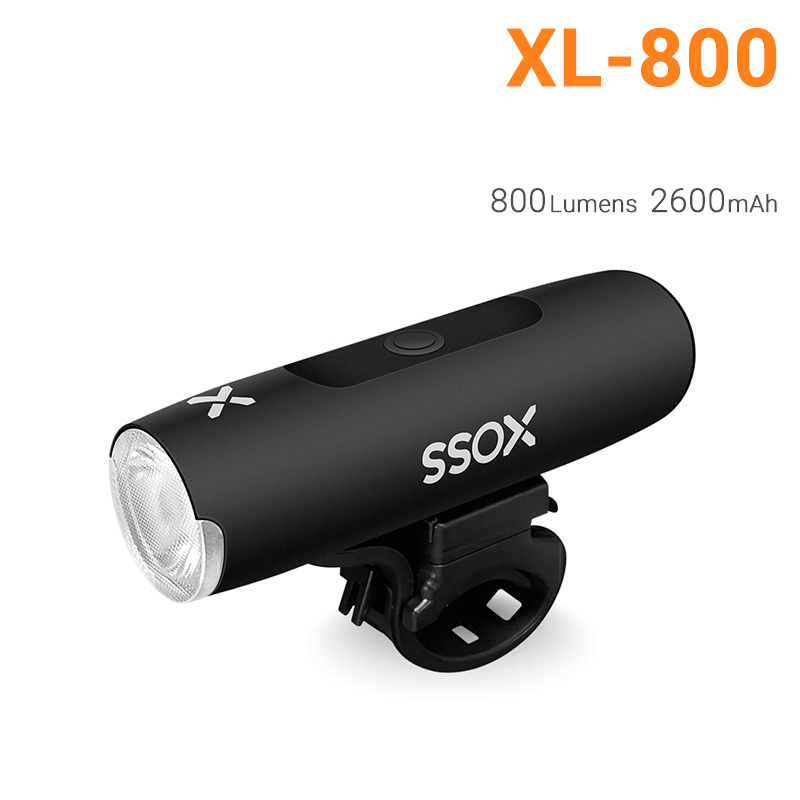 XOSS XL800 Bike Headlight USB Rechargeable Road MTB Front Lamp Bicycle Light XR Pro Team Sync Bike Tail Light Auto Brake Sensing: WHITE