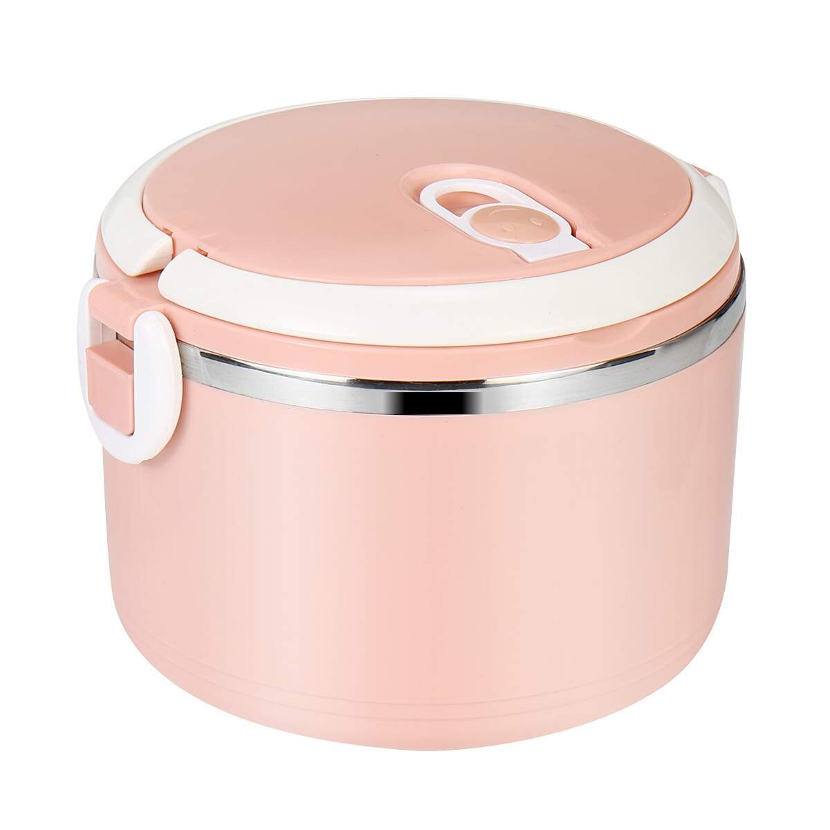 Bento lunchbox draagbaar roestvrij staal thermisch geïsoleerd maaltijd per voedselcontainer keuken lunchbox voor kinderen kinderen volwassenen: 1 laag roze