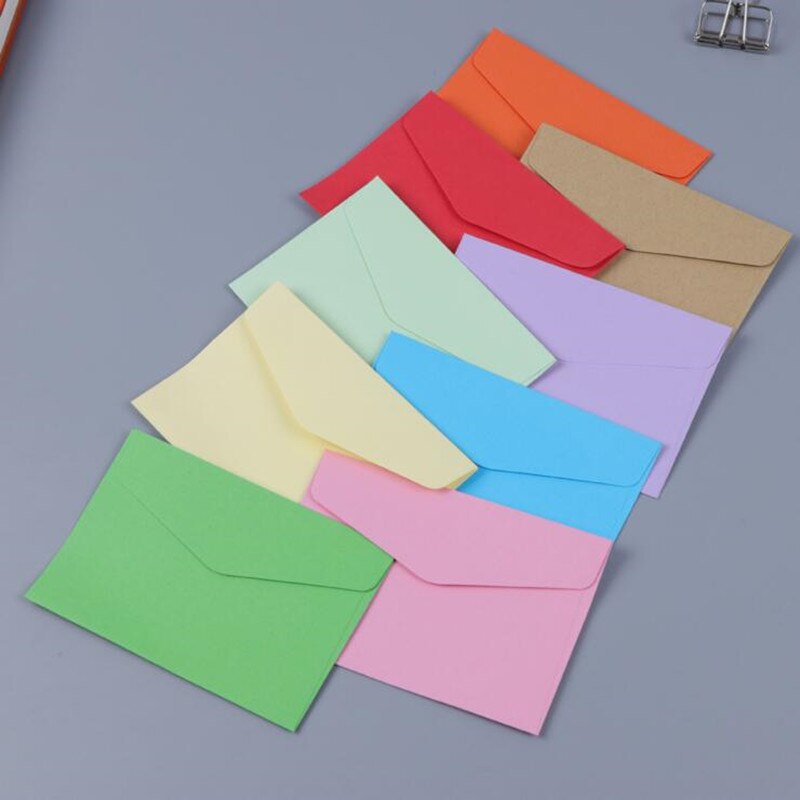 10pcs/lot 14 Candy Colors Blank Mini Envelopes Envelope Wedding Birthday Party Invitation Supplies Kraft Paper Envelopes