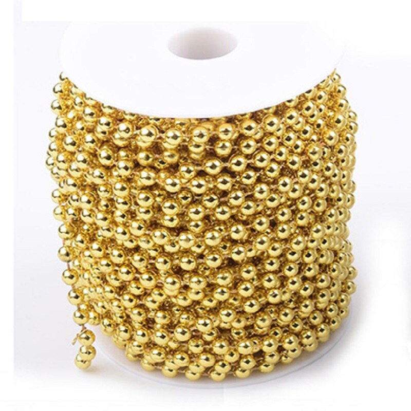 2.7m Christmas Bead Chain Pendant Christmas Tree Decoration Pearl Beads Chain Ornament Christmas Decorations For Home новый год