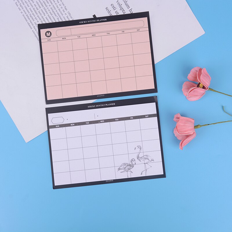 Simple Desktop Schedule Planner Monthly Plan Kawaii Mini Notebooks Office Supplies Work Efficiency Summary Organizer