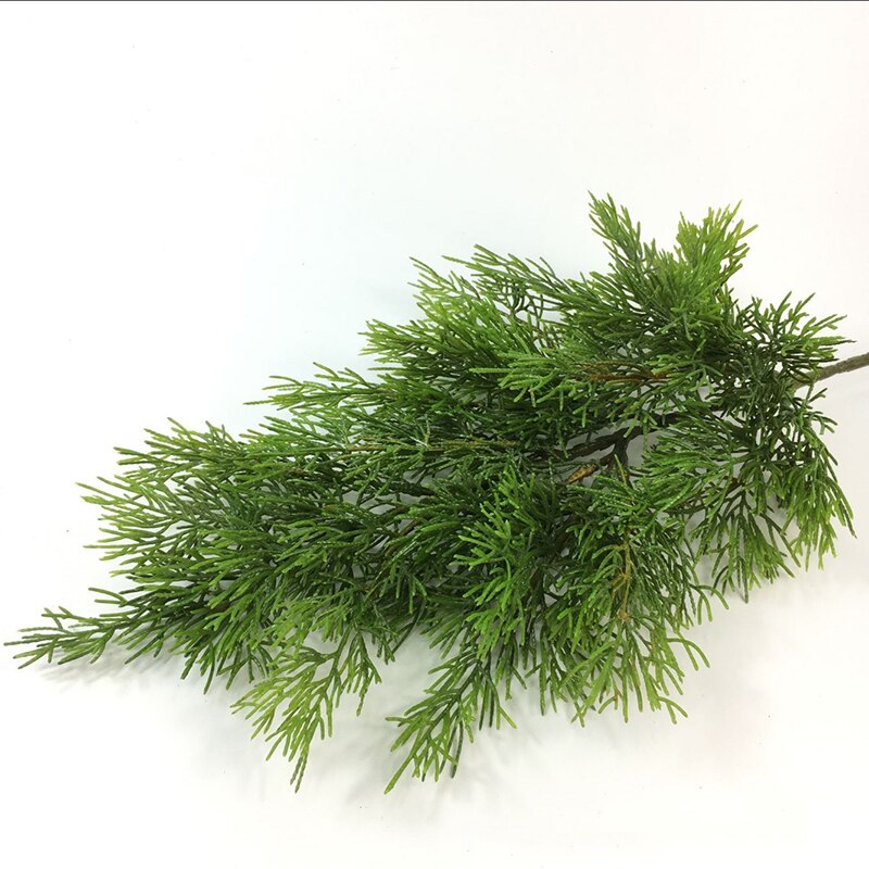 Konstgjord grön cypress träd blad tall nål lämnar gren jul bröllop hem kontor hotell dekoration